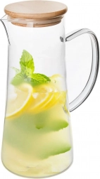 Glaskande med bambuslåg 1,35 l