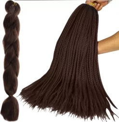 Syntetiske fletninger brune 60 cm