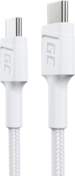 GC PowerStream USB-C til USB-C kabel 30 cm, PD 60W, QC 3.0, hvid