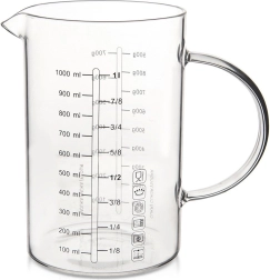 Glas køkkenmålebæger 1 l