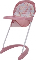 høj barnestol til dukker med hjertemotiv