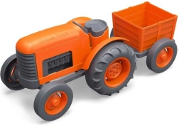 Traktor med anhænger i orange fra Green Toys