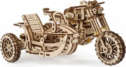 Ugears 3D puslespil motorcykel med sidevogn – mekanisk træmodel
