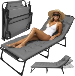 Sammenklappelig havestol med pude 190 × 68 cm TRIZAND