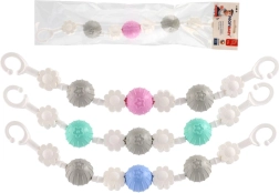 Ophængt legetøj til barnevogn med blomster og kugler