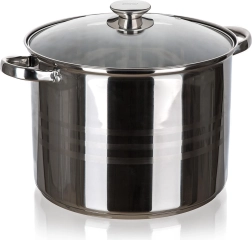 Rustfri gryde 30 cm med glaslåg 16,2 l LIVING