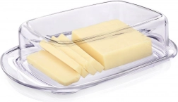 Gennemsigtig plastsmørboks med låg 17,5 × 11,5 × 4,5 cm
