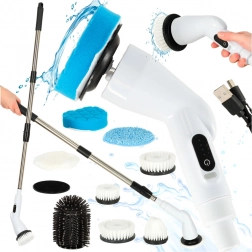 Elektrisk roterende moppe og rengøringsbørste med 9 hoveder