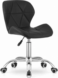 Drejestol til kontor med bredt ryglæn i økolæder – sort