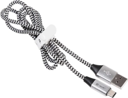 USB 2.0-kabel TYPE-C A han 1,0 m sort/sølv