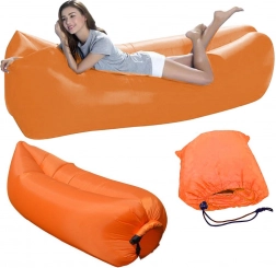 Oppustelig sofa Lazybag orange