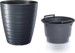 Blomsterkrukke med indsats MAZE 47,5 cm antracit