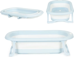 Sammenklappelig rejsebabybadekar med afløb, grå