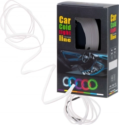 Ambient LED-belysning til bil USB / 12 V, 5 m lysbånd – Hvid