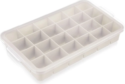 Silikoneform til isterninger med låg, beige 22,5 × 13 × 3 cm