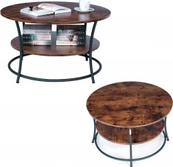 Rundt sofabord med to hylder ModernHome