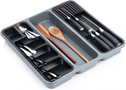 Grå bestikindsats til skuffe 40 × 40 cm