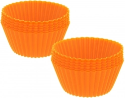Silikoneforme til muffins, orange, 5,5 cm, 12 stk.