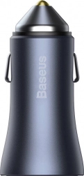 Baseus biloplader med USB- og USB-C-porte og hurtigopladning 40W