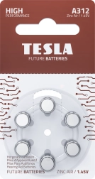 Batterier til høreapparater TESLA A312/PR41 1.45V 6 stk