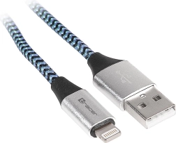Netværkskabel USB 2.0 Lightning iPhone sort-blå 1 m