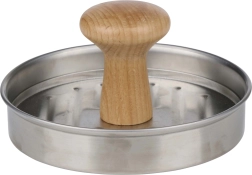 Hamburgerpresse ALPINA af metal og træ 13 × 13 × 6 cm