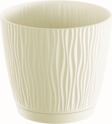Sandy blomsterpotte med underskål 12,9 cm, creme