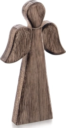 Træ julefigur af engel i mangotræ 24 cm