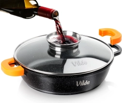 Dyb granitpande med glaslåg TERRUNA AROMA 28 cm, 3,3 l