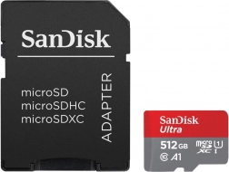 SanDisk Ultra microSDXC 512GB 150MB/s A1 med adapter