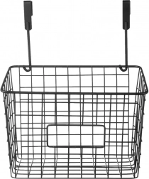 Hængende metal kurv til skabslåger RADKA, sort, 25 × 16 × 30 cm