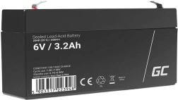 Vedligeholdelsesfri AGM VRLA-batteri Green Cell AGM14 6V 3,2Ah (til alarmsystem, kasser, legetøj)