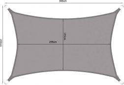 Vandtæt haveskærmende sejl 3 × 2 m rektangel grå