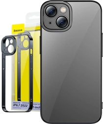 Sæt med gennemsigtigt Baseus Glitter-cover og hærdet glas til iPhone 14 Plus