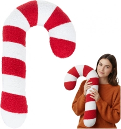 Juledekoration Ruhhy – blød pude-stok i hvid‑rød farve