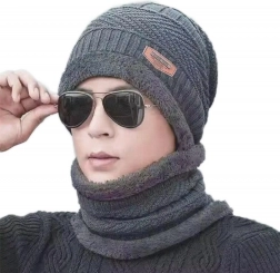 Bq52e unisex hue og halssæt grå