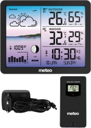 Vejrstation med trådløs sensor METEO SP107, sort