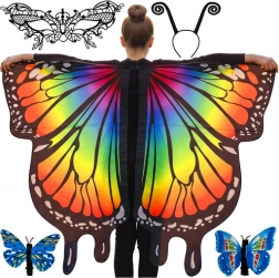 Børnekostume med sommerfugl med store vinger KRUZZEL, maske og hårbøjle