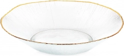 Glas salatskål med guldkant 29,5 cm, 1,6 l