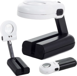 Håndholdt læselupe 16x med LED-belysning