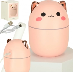 luftfugter og aromadiffuser kat lyserød med RGB-baggrundsbelysning