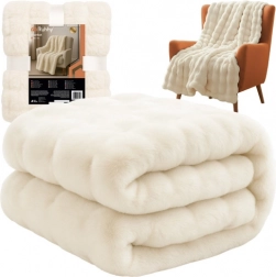 Blød hvid plaid 160 × 100 cm RUHHY