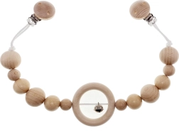 Hess barnevognskæde med klokke, naturlig, lang