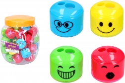 dobbelspidser til to blyanter med ansigt og beholder