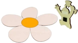 Træ dekorativ magnetblomst Kamille