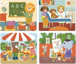 Vilac træpuslespil erhverv 4-i-1