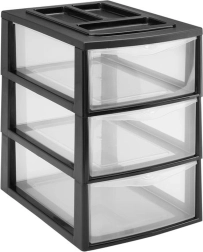 Plastreol med 3 skuffer HEIDRUN 38 × 27 × 38 cm