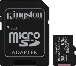 kingston microsd-kort 64 gb canvas select plus med adapter