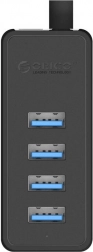 ORICO USB 3.0-hub 4× USB med ekstern strømforsyning (sort)