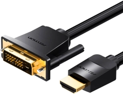 HDMI til DVI (24+1) kabel 5 m Vention, 4K 60 Hz / 1080p 60 Hz, sort